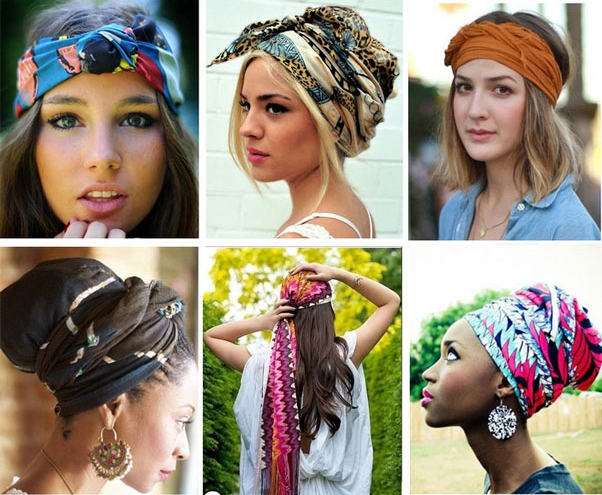 Как завязывать шарф на голову летом