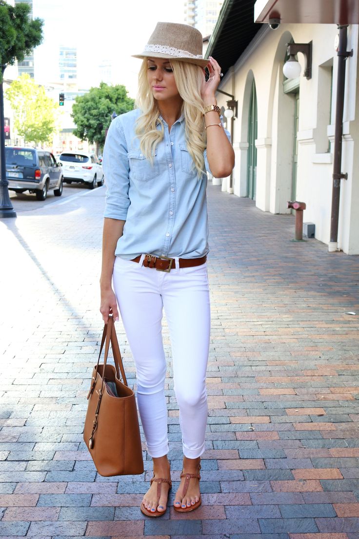 Что одеть с белыми джинсами девушке